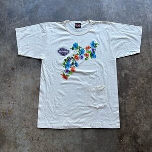 vintage 1996 harley davidson flower tshirt